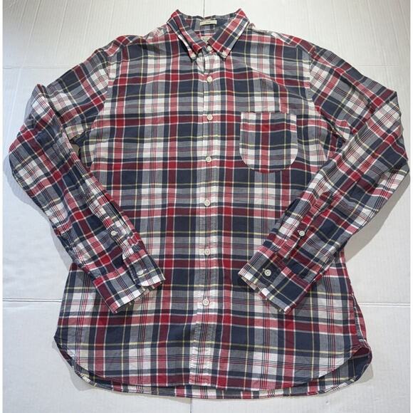 J. Crew Button Down Shirt Men's L Slim Colorful Indian Madras Plaid Lightweight - Picture 1 of 12